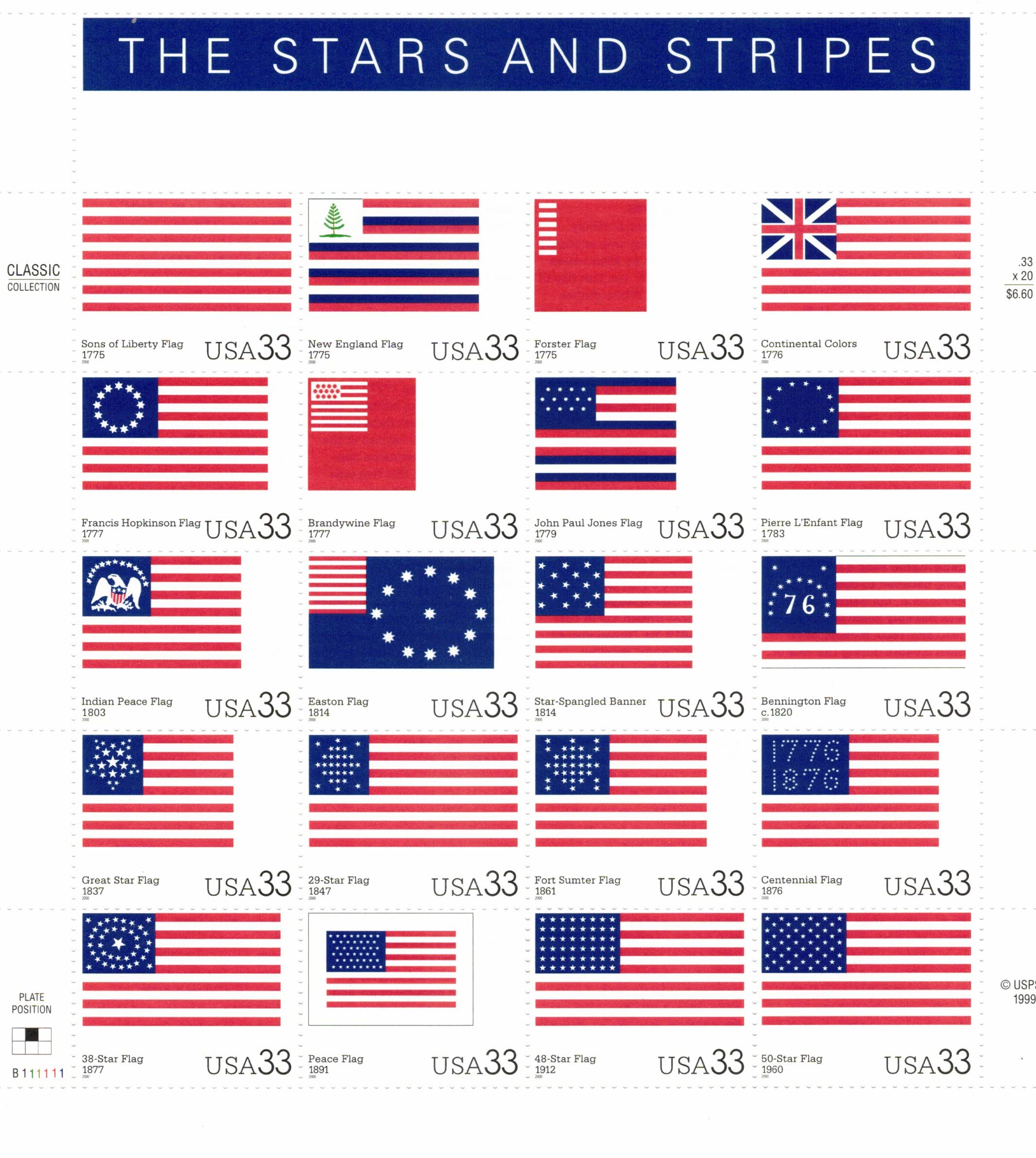 2000 USA Storia bandiera americana
